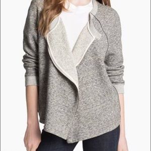 Sonan Cardigan Moto Asymmetrical Crew Sweatshirt